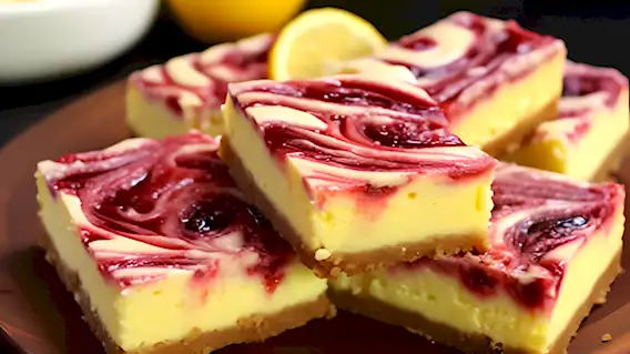 Zitronen-Himbeer-Käsekuchen-Schnitten