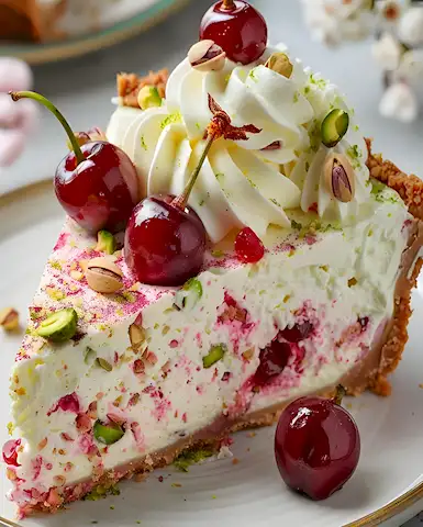 Zitronen-Limetten Cheesecake mit Kirschen Pistazien