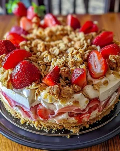 Cremiger Erdbeer-Käsekuchen mit knusprigen Streuseln