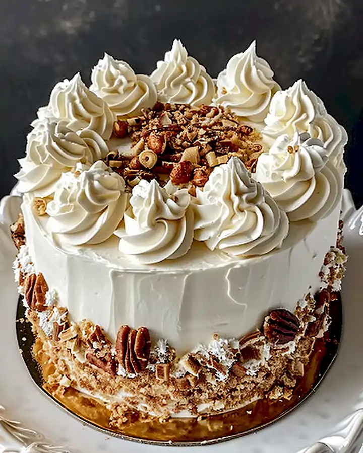 Italienischer Sahnekuchen Traumhaft Cremig mit Kokos und Nüssen 2 Italienischer Sahnekuchen Traumhaft Cremig mit Kokos und Nüssen