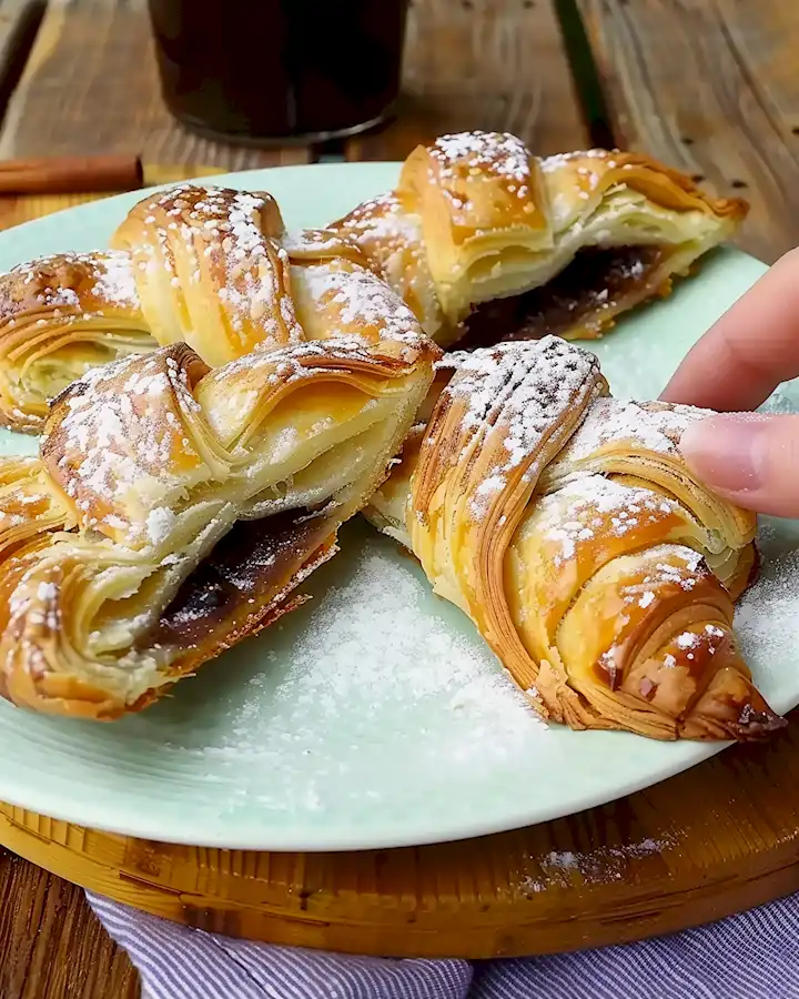 Schnelle Blätterteig Dreiecke mit Nuss-Nougat-Creme 2 Schnelle Blätterteig Dreiecke mit Nuss-Nougat-Creme