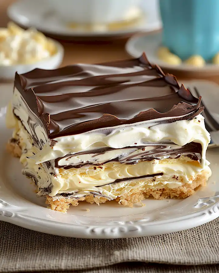 Schneller Schoko Eclair Kuchen ohne Backen 2 Schneller Schoko Eclair Kuchen ohne Backen
