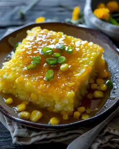 Süßer Maispudding mit Honig-Limetten-Glasur
