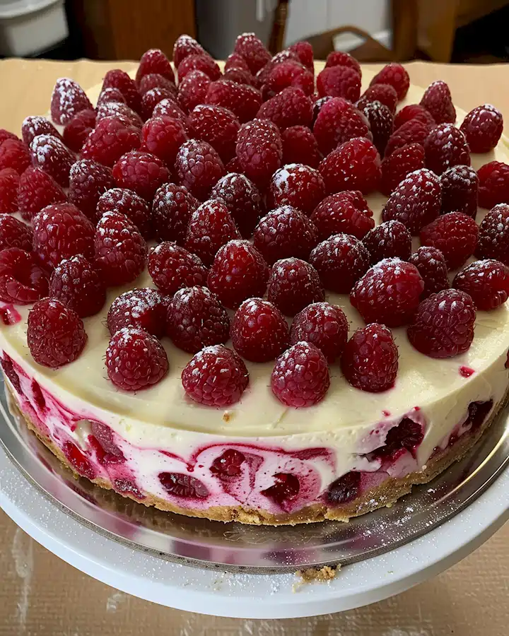 Himbeer-Käsekuchen mit weißer Schokolade: Ein Genuss! 2 Himbeer-Käsekuchen mit weißer Schokolade: Ein Genuss!
