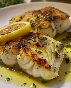 Zitronen-Backfisch Zarter Kabeljau mit Kräutern