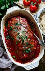 Herzhafter Hackbraten in Tomatensoße mit Pasta 3 Herzhafter Hackbraten in Tomatensoße mit Pasta