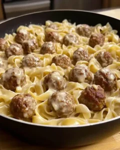 Cremige Fleischbällchen mit Nudeln Einfach und Lecker