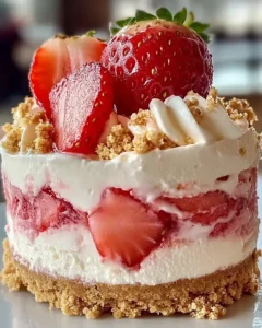 Erdbeer Knusper Käsekuchen Mousse Mini Glück 8 Erdbeer Knusper Käsekuchen Mousse Mini Glück