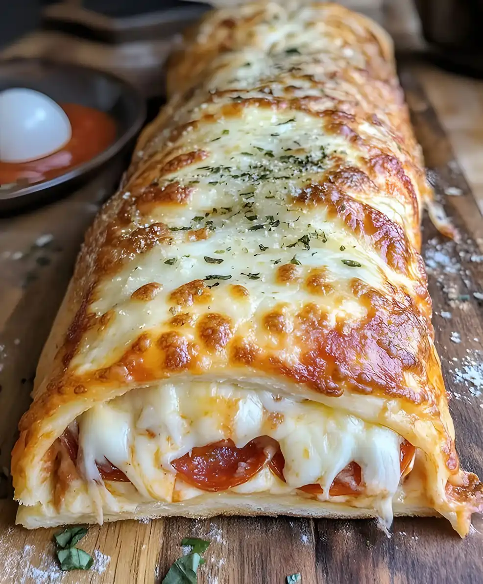 Herzhafter Blätterteigstrudel mit Peperoni und Käse 2 Herzhafter Blätterteigstrudel mit Peperoni und Käse