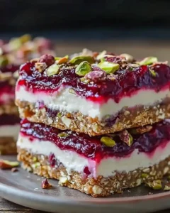 Kirsch-Pistazien Käsekuchen Riegel Einfach Selbstgemacht 1 Kirsch-Pistazien Käsekuchen Riegel Einfach Selbstgemacht