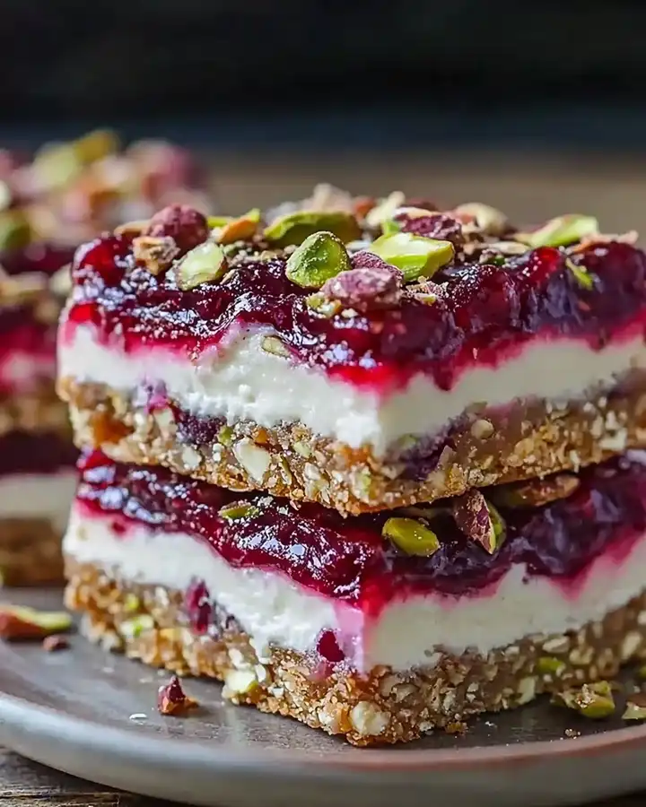 Kirsch-Pistazien Käsekuchen Riegel Einfach Selbstgemacht 2 Kirsch-Pistazien Käsekuchen Riegel Einfach Selbstgemacht