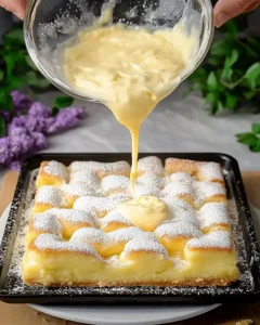 Saftiger Apfelkuchen mit cremigem Vanillepudding
