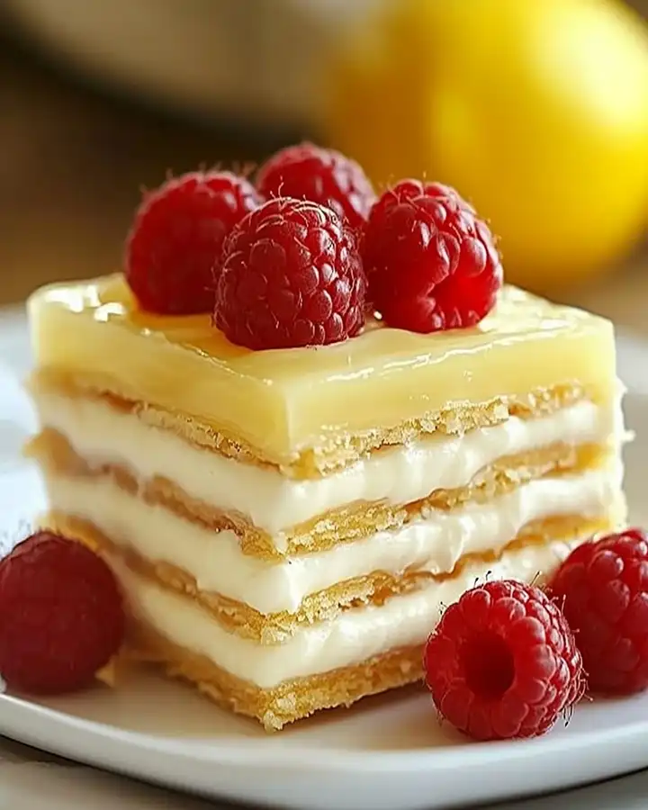 Zitronen Éclair Kuchen ohne Backen – Genuss pur 2 Zitronen Éclair Kuchen ohne Backen – Genuss pur