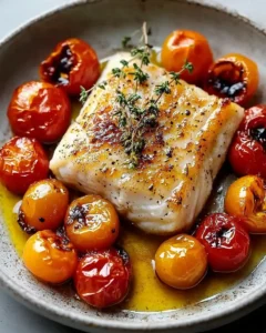 Einfacher Ofen-Kabeljau mit Tomaten und Thymian 1 Einfacher Ofen-Kabeljau mit Tomaten und Thymian