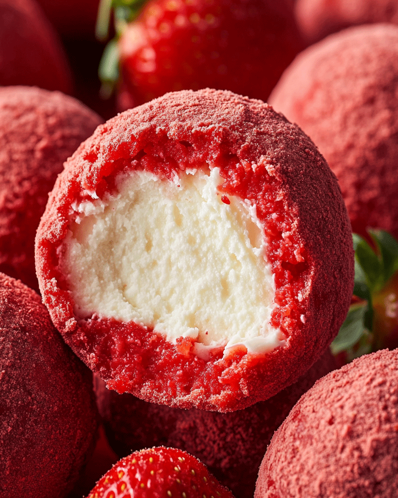 Erdbeer-Cheesecake-Trüffel: Cremig, fruchtig, unwiderstehlich lecker 2 Erdbeer-Cheesecake-Trüffel: Cremig, fruchtig, unwiderstehlich lecker