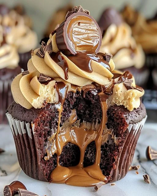 Erdnussbutter Lava Cupcakes – Schokoladiger Genuss 6 Erdnussbutter Lava Cupcakes – Schokoladiger Genuss