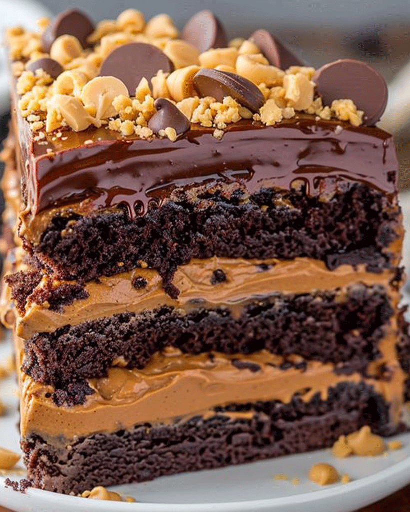 Himmlischer Schoko-Erdnussbutter Kuchen: Ooey Gooey Genuss 2 Himmlischer Schoko-Erdnussbutter Kuchen: Ooey Gooey Genuss