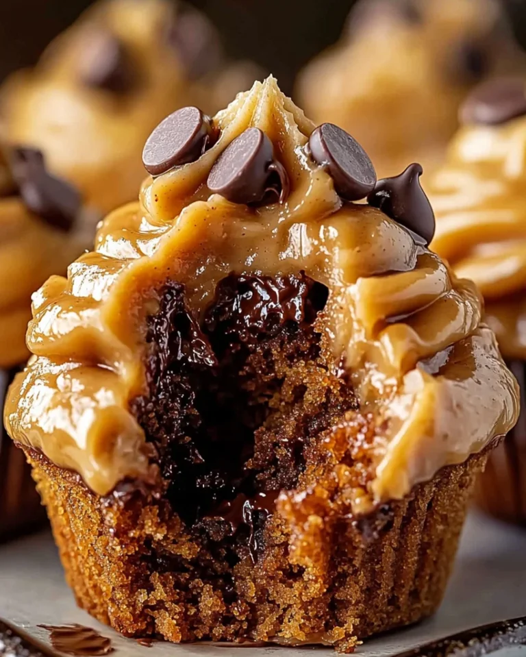 Kürbis Cupcakes mit Schokolade und Erdnussbutter