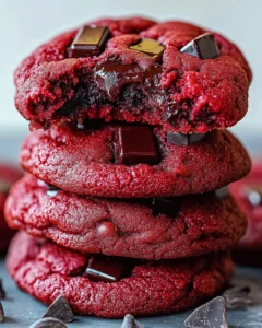 Rote Samt Kekse mit Schokoladenstückchen – Traumhaft 1 Rote Samt Kekse mit Schokoladenstückchen – Traumhaft