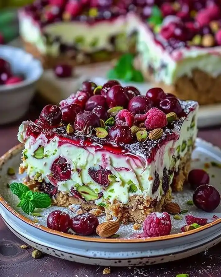 Saftige Sauerkirsch-Pistazien Torte Selbstgemacht 2 Saftige Sauerkirsch-Pistazien Torte Selbstgemacht