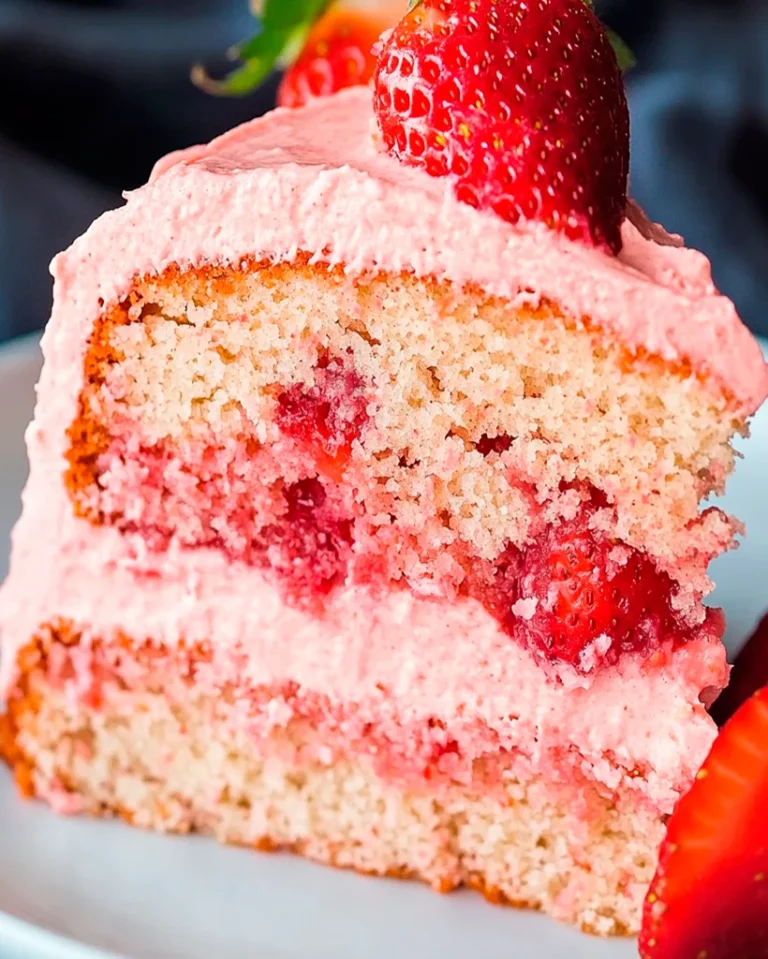 Saftiger Erdbeerkuchen mit frischen Erdbeeren gebacken