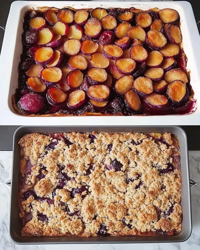 Saftiger Pflaumenkuchen vom Blech mit Streuseln