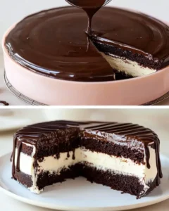 Saftiger Schokokuchen mit cremigem Vanillepudding