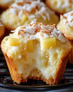 Tropische Pina Colada Muffins mit Kokos-Topping 6 Tropische Pina Colada Muffins mit Kokos-Topping