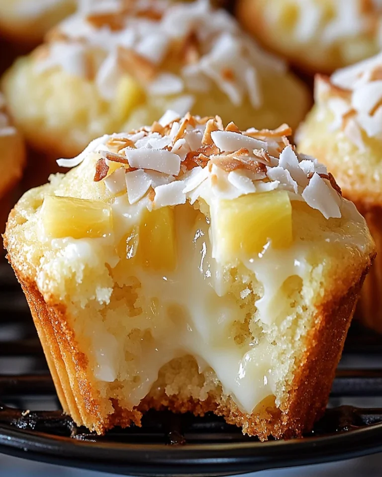 Tropische Pina Colada Muffins mit Kokos-Topping