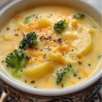 Cremige Brokkoli Kartoffel Suppe mit Käse