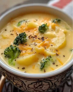Cremige Brokkoli Kartoffel Suppe mit Käse