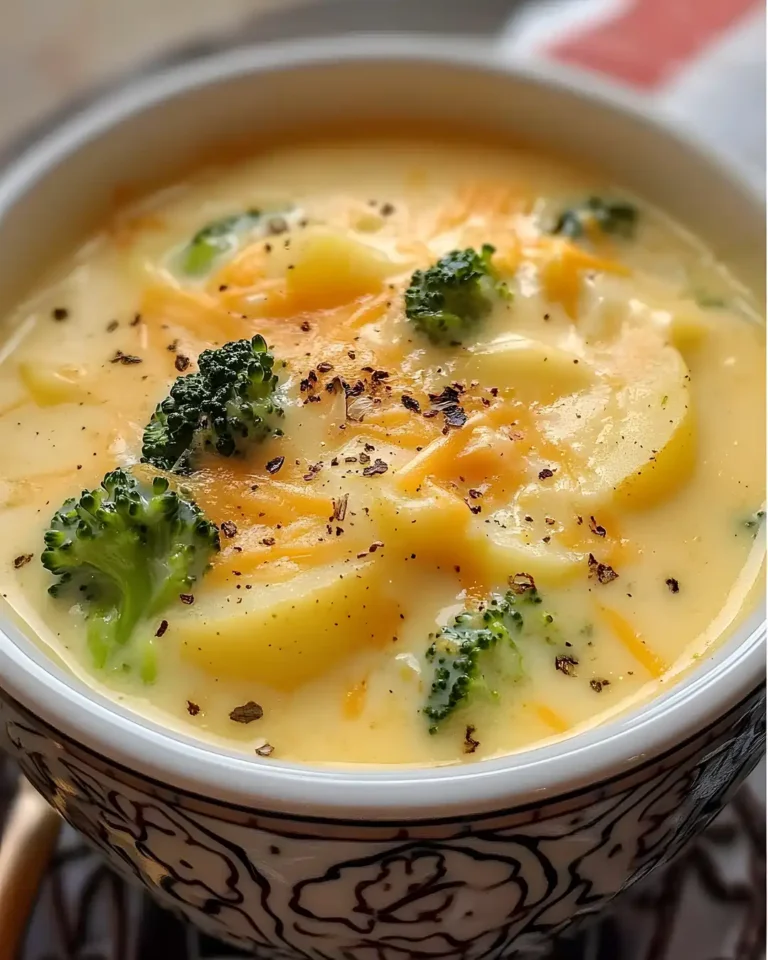 Cremige Brokkoli Kartoffel Suppe mit Käse