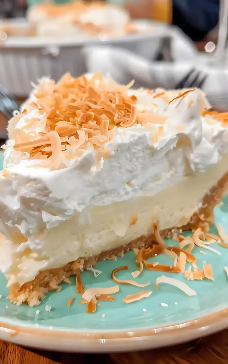 Cremiger Kokoskuchen mit Butterkeksboden