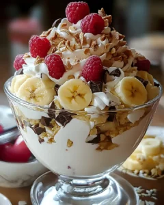Einfacher Bananen-Split-Fluff zum Genießen