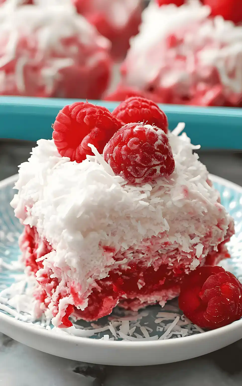 Kokoskuchen mit Himbeeren einfach gemacht