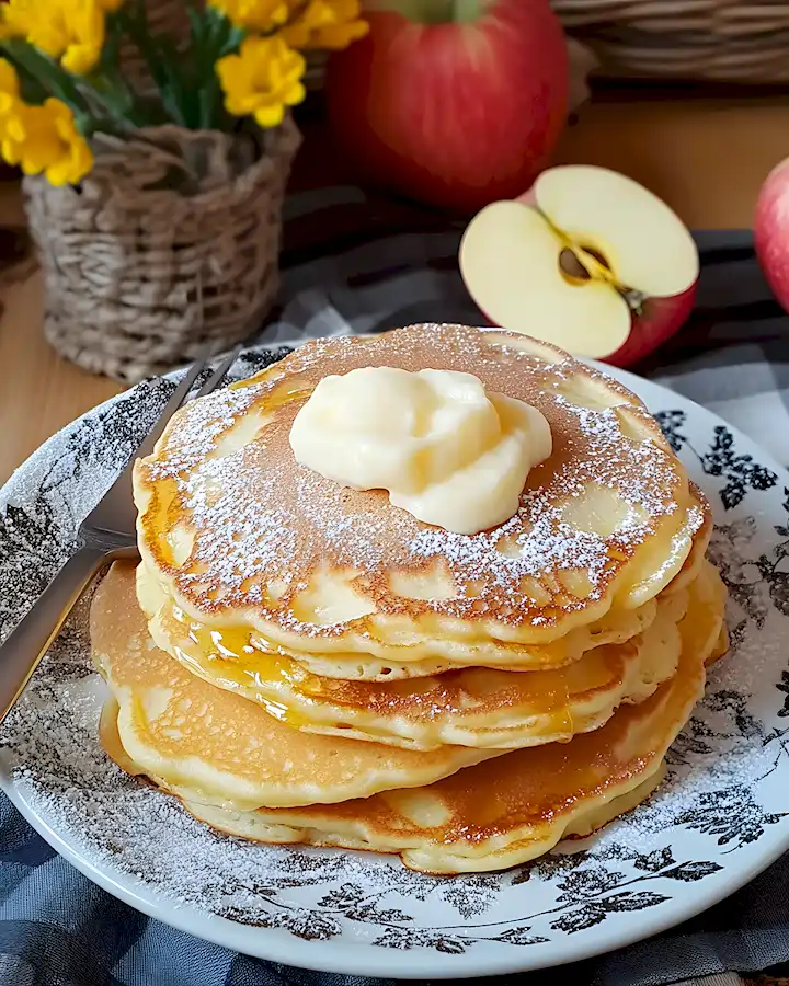 Saftige Apfel-Joghurt-Pfannkuchen Einfach Selbst Gemacht
