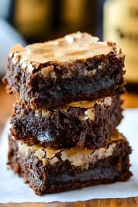 Saftige Schoko Brownies mit Bourbon und Doppelglasur