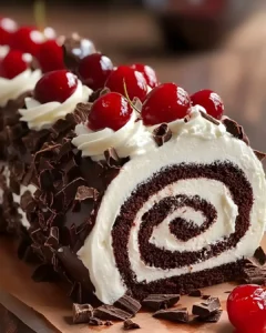 Schnelle Schwarzwälder Rolle mit Kirschen 2 Schnelle Schwarzwälder Rolle mit Kirschen