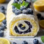 Schnelle Zitronen-Heidelbeer-Biskuitrolle für jeden Anlass