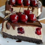 Schneller Schwarzwälder Käsekuchen mit Kirschen