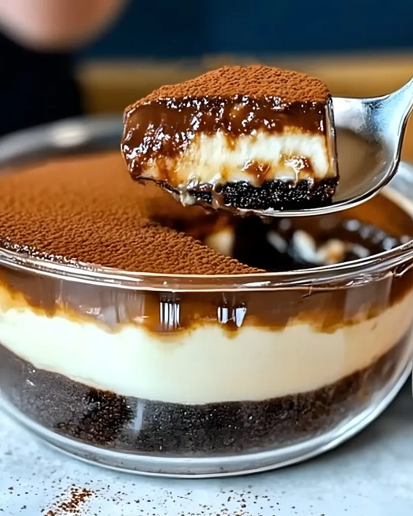 Schnelles Schoko Vanille Dessert mit Keksboden