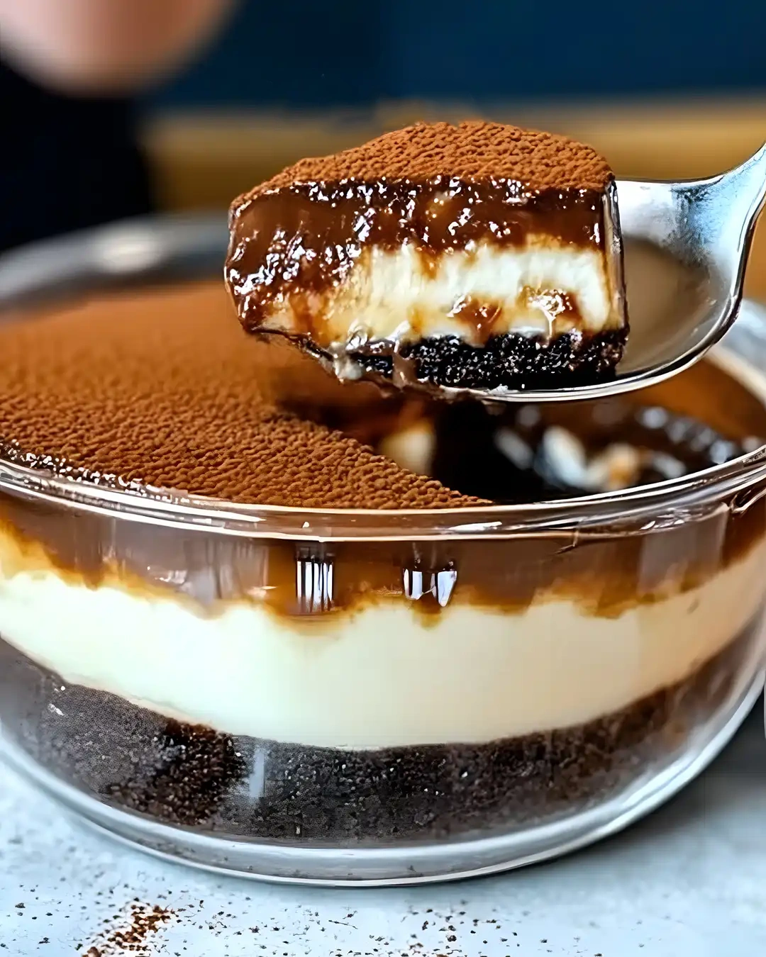 Schnelles Schoko Vanille Dessert mit Keksboden