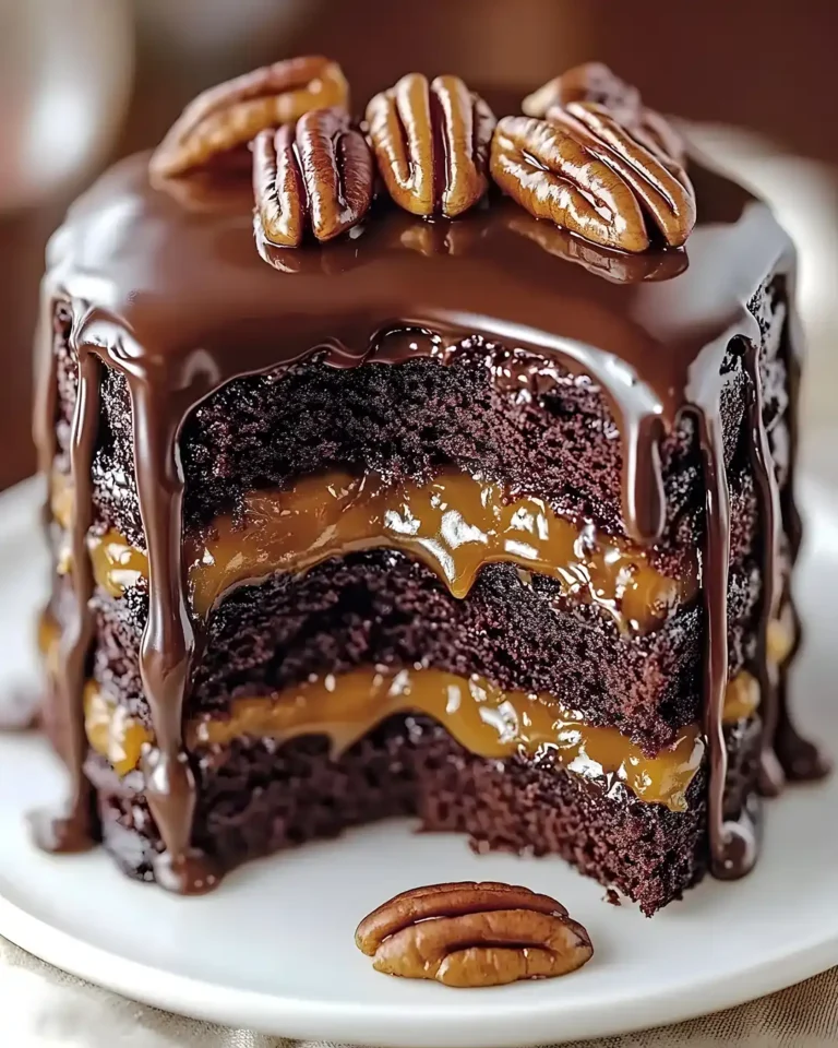 Schokoladen Karamell Walnuss Kuchen Traum