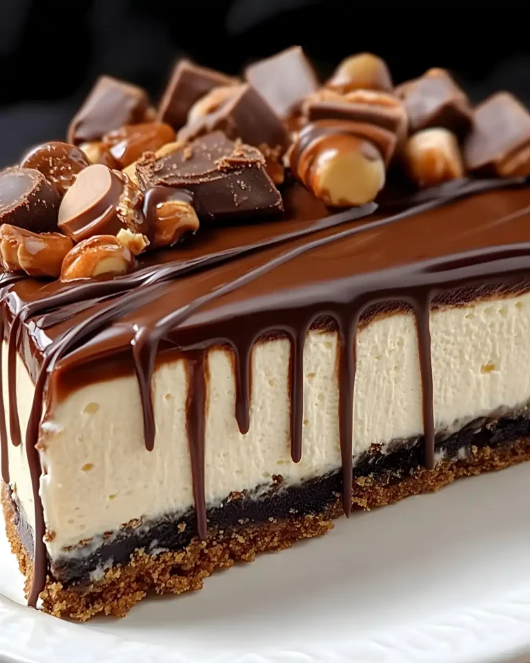 Snickers Käsekuchen mit Karamell und Schokolade