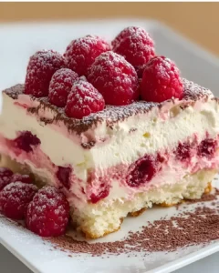 Weißes Schoko Himbeer Tiramisu ohne Backen