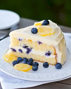 Zitronen Blaubeer Kuchen Sommer Traum