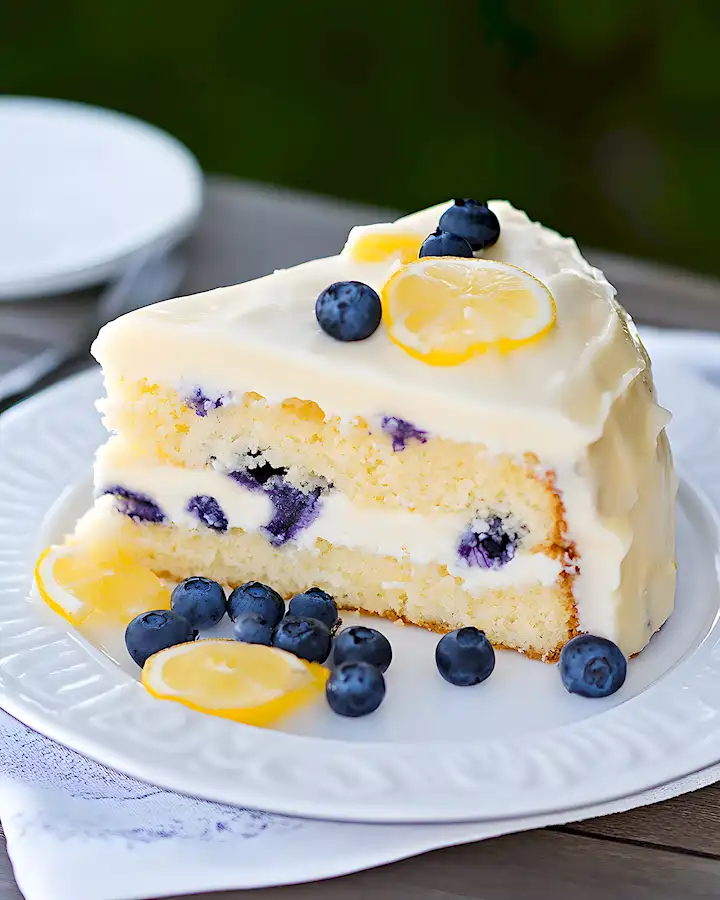 Zitronen Blaubeer Kuchen Sommer Traum