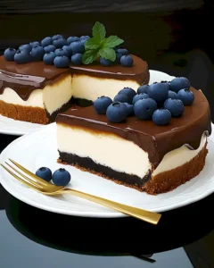 Cheesecake mit der besten schokoladenglasur