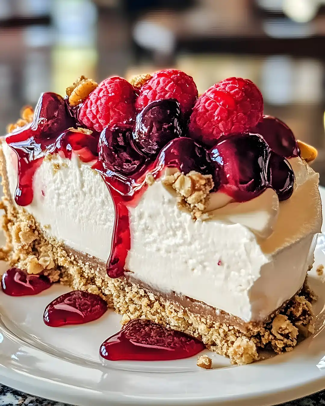 Cremiger Nuss Käsekuchen ganz ohne Backen