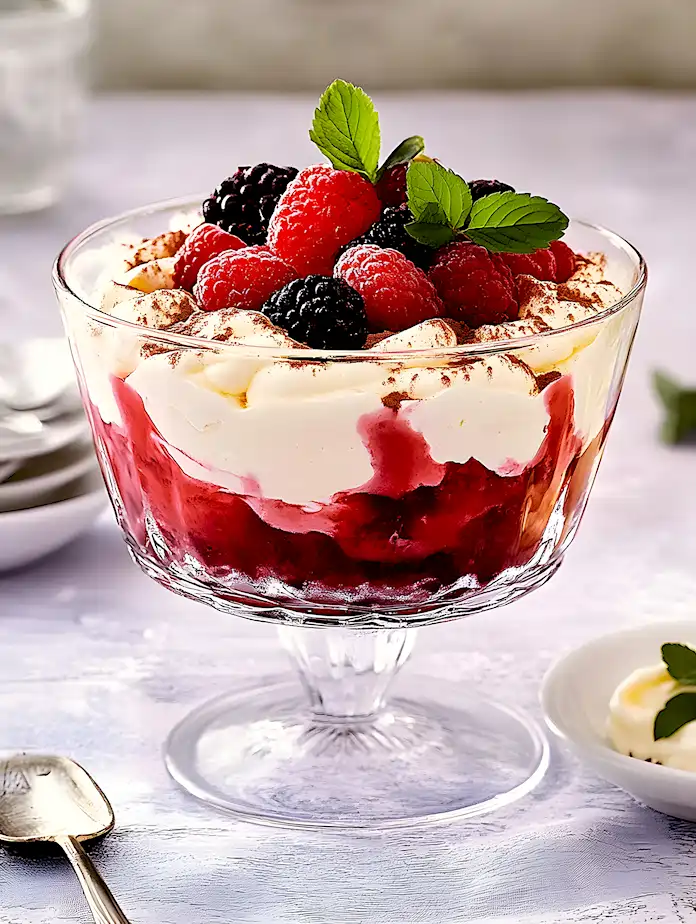 Cremiges Erdbeer-Mascarpone-Schichtdessert mit fruchtigen Erdbeeren und Löffelbiskuits